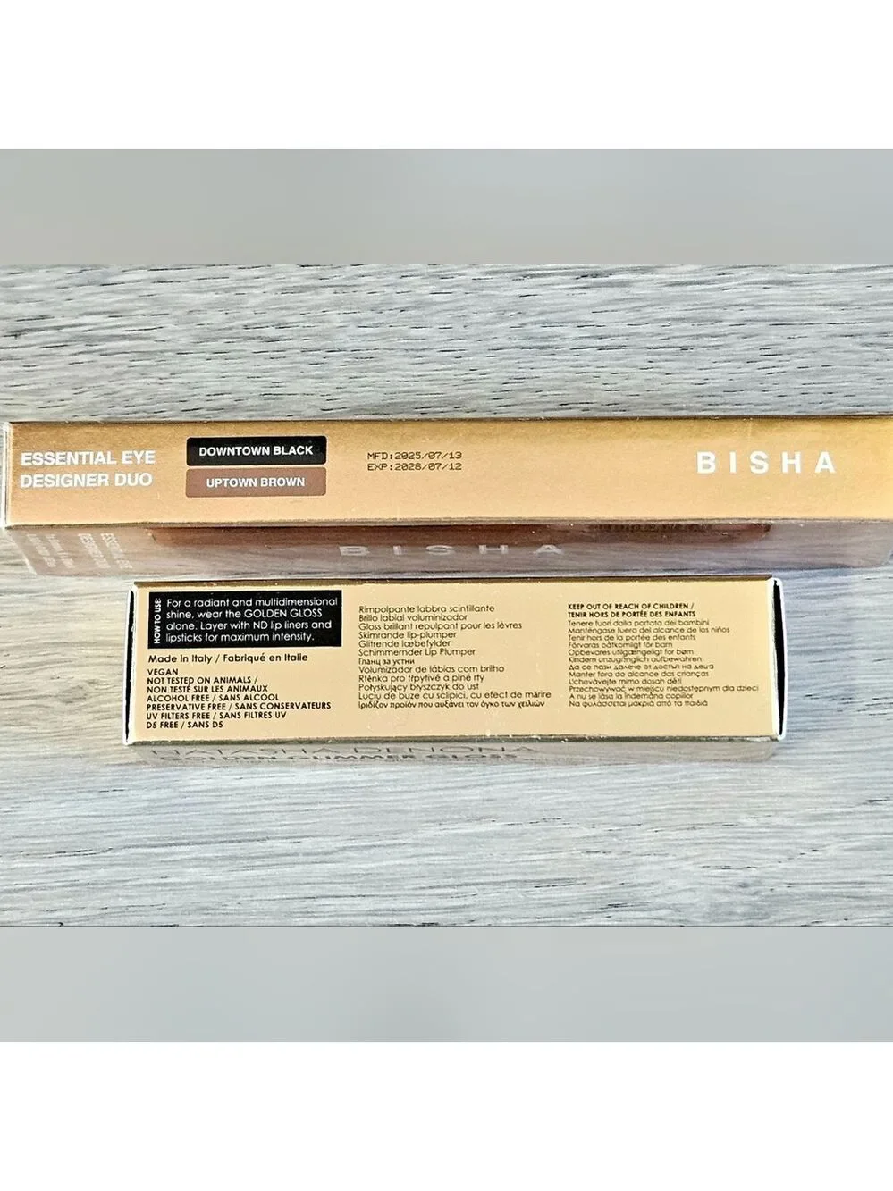 Natasha Denona Golden Glimmer Gloss & BISHA Essential Eyeliner BLACK NEW